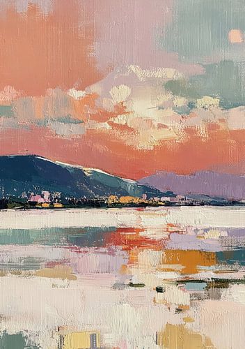 Evening light over the tranquil bay