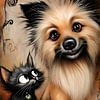 hond - kat - cartoon van Gelissen Artworks