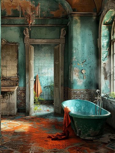 Lost place bathroom manor house in noble dilapidation