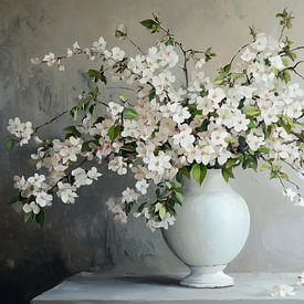 Des fleurs de cerisier raffinées en blanc sur Bianca ter Riet