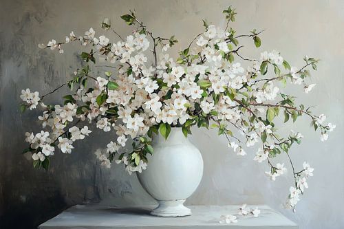 Verfijnde kersenbloesems in wit