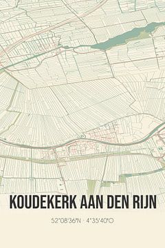 Vintage landkaart van Koudekerk aan den Rijn (Zuid-Holland) van Rezona