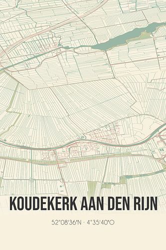 Vintage map of Koudekerk aan den Rijn (South Holland) by Prints of Place