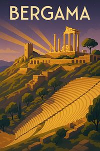 Bergama Art Deco Poster - Antikes Pergamon Theater