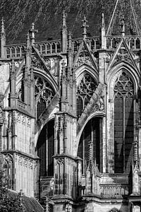 Detail der Domkirche in Utrecht von 'Hinter dem Dom' aus gesehen.