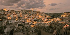 Coucher de soleil sur Matera illuminée