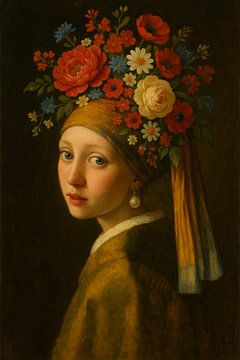 Meisje met de Bloemenkroon – Ode aan Vermeer van But First Framing