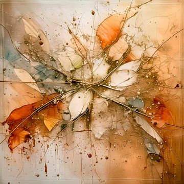 Herfst: Abstract schilderij van herfstbladeren van Studio Pieternel