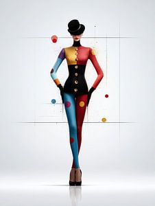 Geometrische Eleganz – Pop-Art Figur zwischen Mode und Kunst