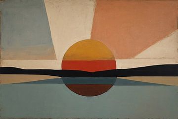 Bauhaus-Sonnenuntergang von De Muurdecoratie