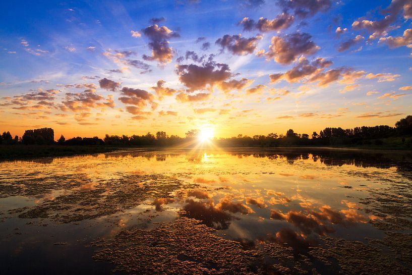 Blauwe kamer zonsopkomst van Dennis van de Water