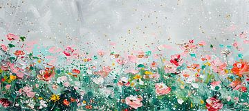 Bloemen 242 | Bloemenveld Impressionisme van De Mooiste Kunst