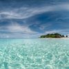 Island in the Maldives with beach and turquoise water by Voss Fine Art Fotografie