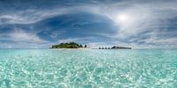 Insel auf den Malediven mit Strand und türkis farbenem Wasser von Voss Fine Art Fotografie Miniaturansicht