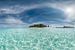 Insel auf den Malediven mit Strand und türkis farbenem Wasser von Voss Fine Art Fotografie