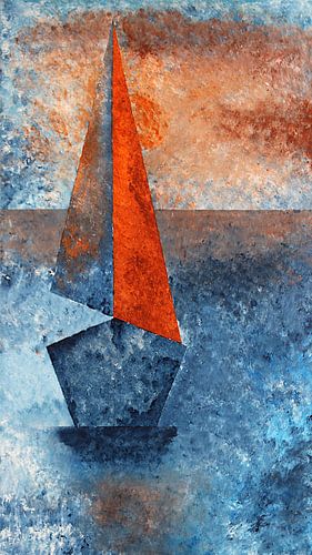 Zeilboot in abstracte vorm