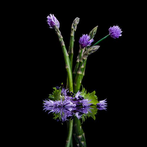 Groene asperges met bieslook