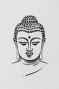 Zen Boeddha Minimalistisch Lijntekening Portret van Art & Soul Creations thumbnail