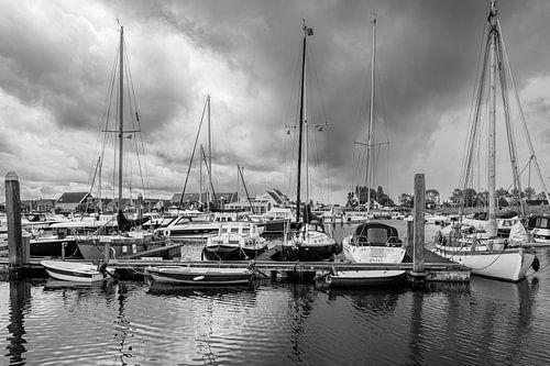 Sailboats and dark clouds in Yerseke