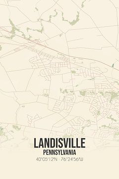 Vintage landkaart van Landisville (Pennsylvania), USA. van Rezona