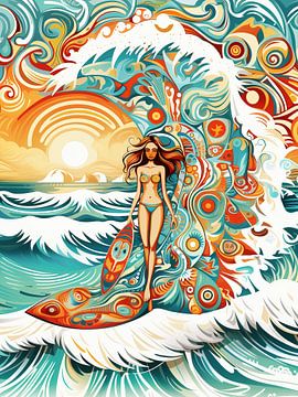California Retro Surfer Girl by Frank Daske | Foto & Design