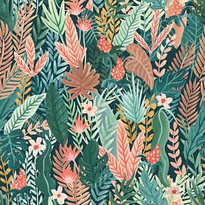 Jungle Hangout Pattern IB, Laura Marshall van Wild Apple