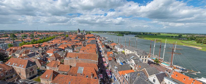 View over the Hanseatic league city Kampen in Overijssel Netherl by Sjoerd van der Wal Photography