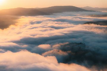 Nebelmeer über den Hügeln der Sächsischen Schweiz von Oliver Preuß