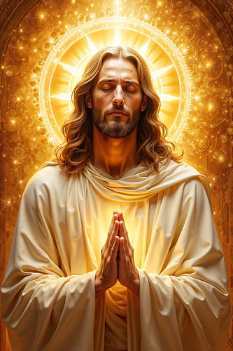 Fantasy Art Wandbild: JESUS CHRISTUS - Jesus bei seinem Gebet