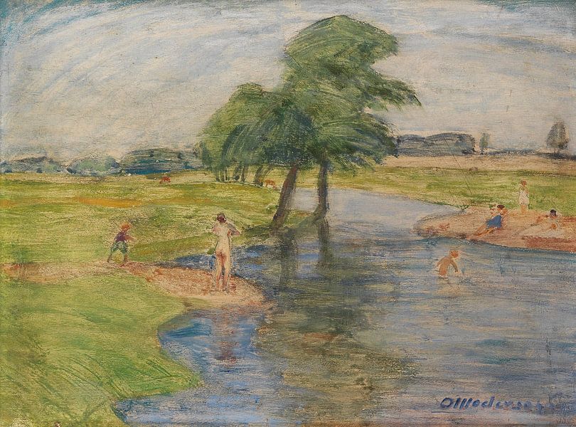 Bath scene, Otto Modersohn by Masterful Masters