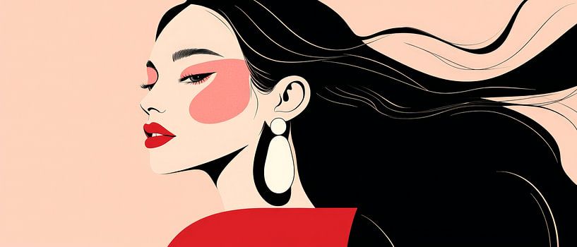 Elegance in the wind - Stylish lady by Poster Art Shop