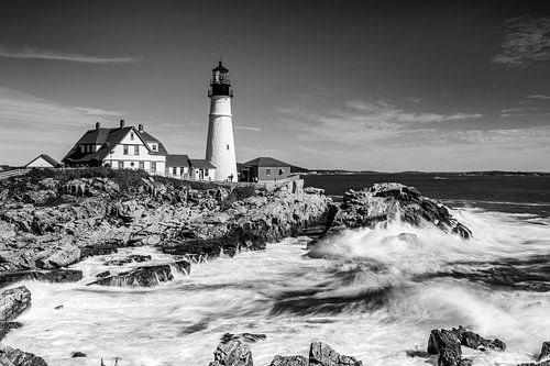 Kaap Elizabeth, Portland - Maine (monochroom)