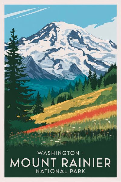 Mount Rainier National Park, Washington by Poster Art Shop