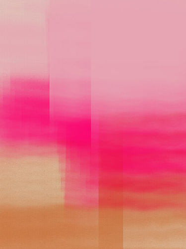Contemporary electric dream. Neon pink and ochre abstract art