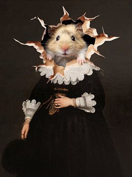 Portrait of a Young Hamster van Marja van den Hurk