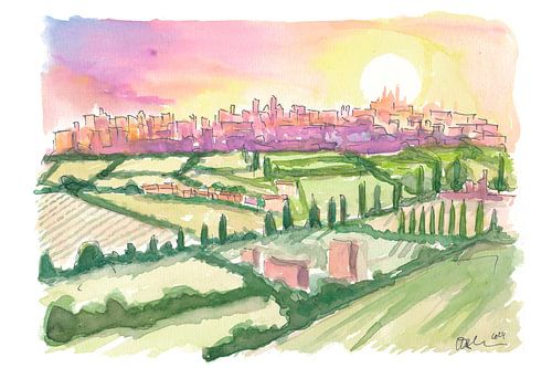 Lumière du soir à Orvieto Cœur de l'Ombrie