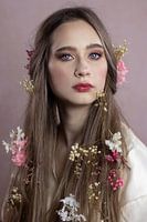 Woman with flower hair