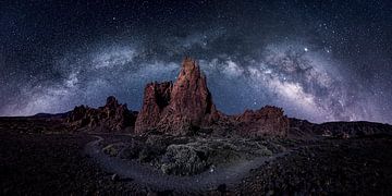 Nachtopname van de Melkweg bij de vulkaan Teide op Tenerife / Spanje. van Voss Fine Art Fotografie