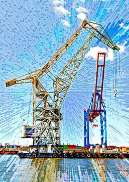 Harbor cranes by Leopold Brix