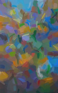 Composition de couleurs abstraites dans un jardin sur Paul Nieuwendijk