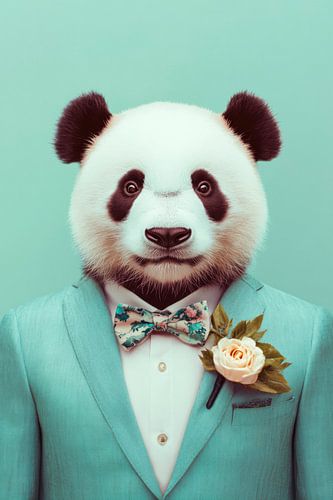 Panda in een elegant pak