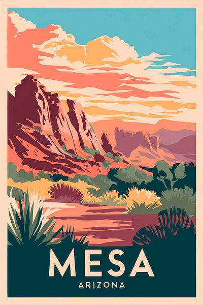 Mesa, Arizona Vintage Reisposter van Poster Art Shop