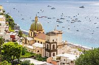Uitzicht op Positano aan de Amalfikust in Italië van Rico Ködder thumbnail