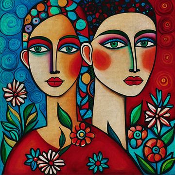 Twin sisters looking straight at you no.13 by Jan Keteleer