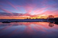 Deventer ijssel Bolwerksmolen zonsondergang Sky on fire