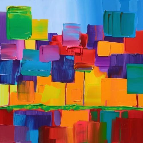 Horizon ludique dans un bloc de couleur abstrait