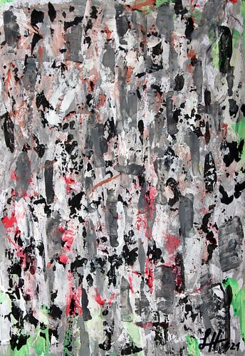 Vage en witte vlekken van kleur op een grijs-witte achtergrond