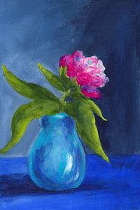 Stillleben mit pinkfarbener Pfingstrose