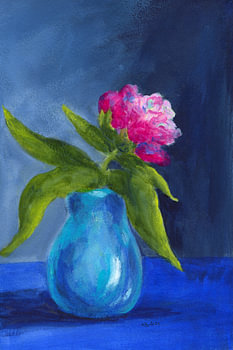 Stillleben mit pinkfarbener Pfingstrose