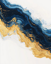 Goldene Welle in tiefblauem Marmor
